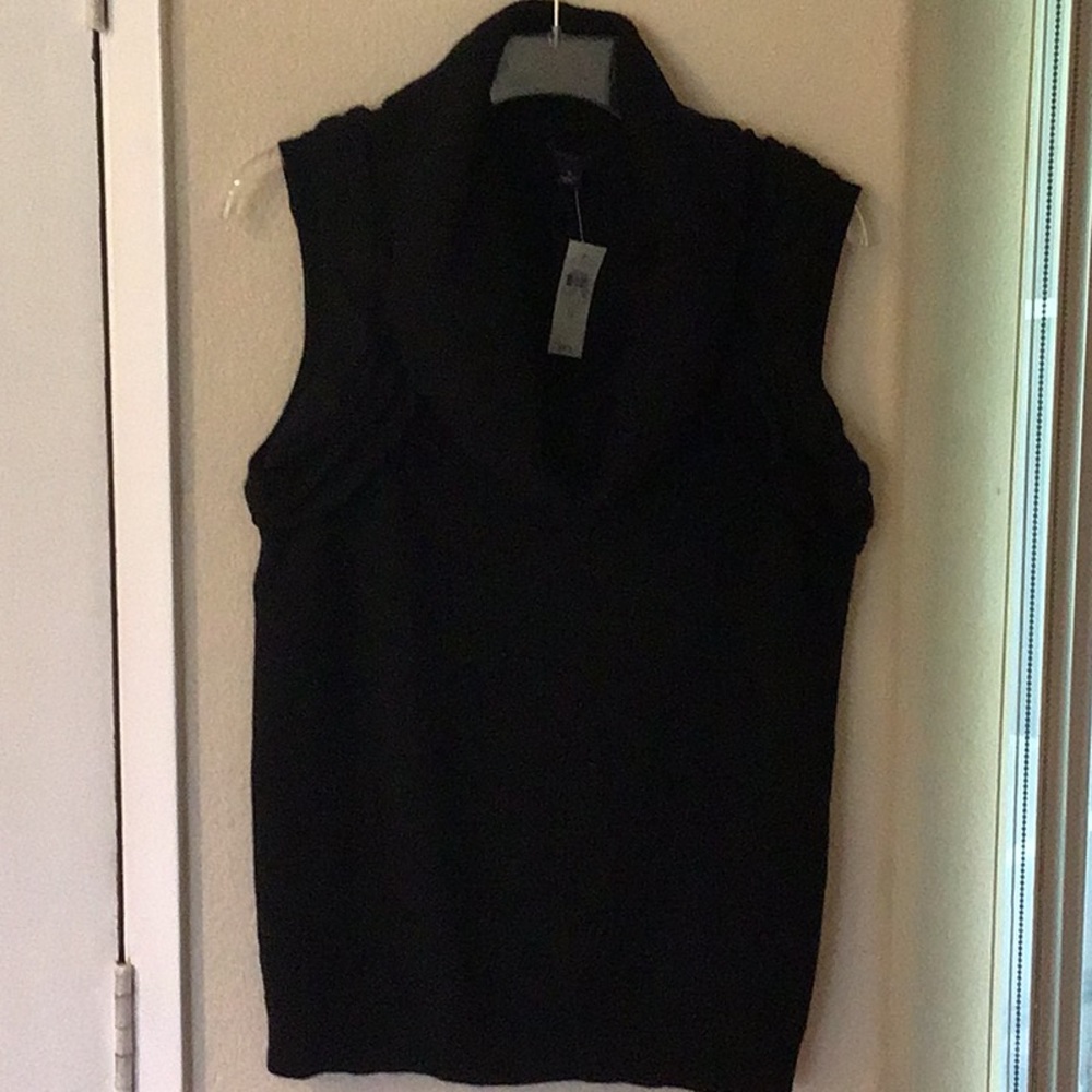 Ann Taylor black cowl sleeveless sweater NWT SZ M